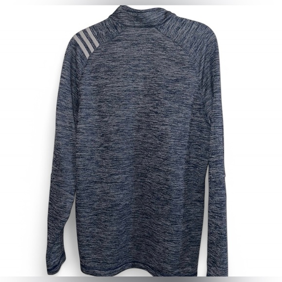 Adidas GOLF Mens 1/4 Zip Heather Grey 3 Stripe Longsleeve Pullover Size Medium - Picture 4 of 4